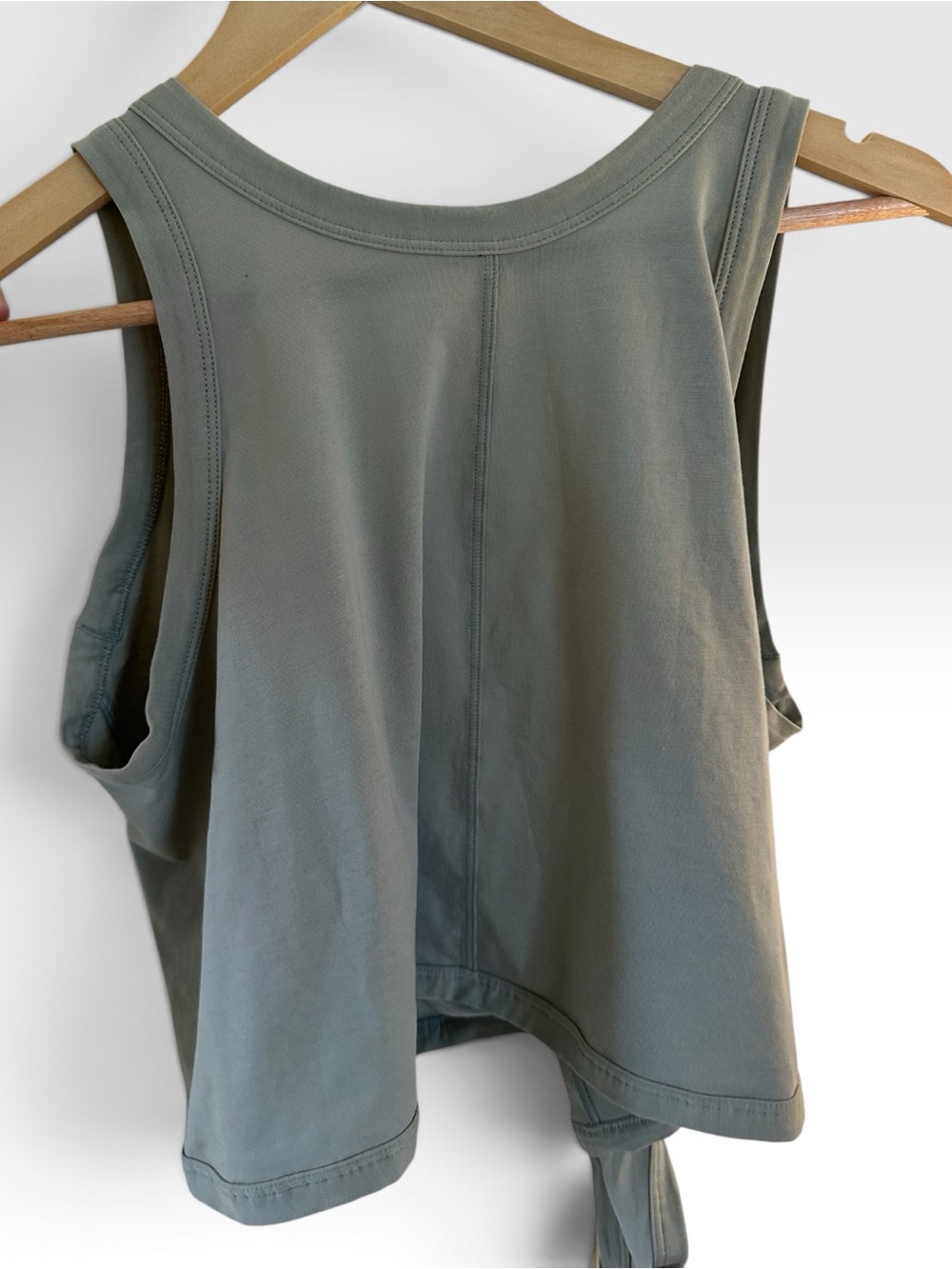 Lululemon Open Back Wrap Tank Top Sage Green Sz 6